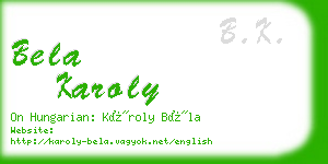 bela karoly business card